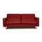 Red Leather 2-Seater Sofa from Christine Kröncke 1