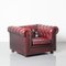 Red Chesterfield Armchair, 1950s, Image 1