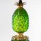 Grüne Kristallglas und Bronze Ananas Lampe 5
