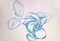 Giacomo Porzano, Blue Rose, Original Etching, 1970s 1