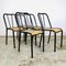 Industrial Chairs in Black Steel, 1930s, Set of 5 4