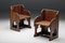 20th Century Gothic Revival Pine & Oak Armchairs 7