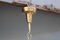 Lampada a sospensione rotonda in bambù e ottone, Italia, anni '50, Immagine 8