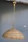 Lampada a sospensione rotonda in bambù e ottone, Italia, anni '50, Immagine 1
