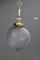 Lámpara colgante redonda de cristal de Murano y latón de Venini, años 50, Imagen 7