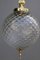 Lámpara colgante redonda de cristal de Murano y latón de Venini, años 50, Imagen 2
