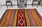 Kilim Red, Green and Orange Rug 4