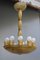 Amber & White Opaline Murano Glass Chandelier from Fratelli Toso, 1930s 1