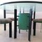 Mesa de comedor posmoderna de acero recubierto de pintura en polvo, contrachapado y vidrio con 6 sillas, años 80. Juego de 7, Imagen 6