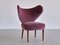 Lila Mohair Heart Chair von Brøndbyøster Furniture, Denmark, 1953 3
