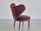 Purple Mohair Heart Chair from Brøndbyøster Furniture, Denmark, 1953, Image 13