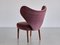 Chaise Heart en Mohair Violet de Brøndbyøster Furniture, Danemark, 1953 12