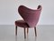 Lila Mohair Heart Chair von Brøndbyøster Furniture, Denmark, 1953 12