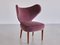 Purple Mohair Heart Chair from Brøndbyøster Furniture, Denmark, 1953 1