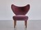 Lila Mohair Heart Chair von Brøndbyøster Furniture, Denmark, 1953 2