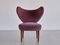 Sedia Heart in mohair viola di Brøndbyøster Furniture, Danimarca, 1953, Immagine 2