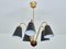 5-Arm Chandelier in Striped Glass and Brass attributed to Nils Landberg for Orrefors, 1940s 7