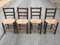 Rustic Chairs with Straw Seats, 1950, Set of 4 1