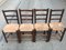 Rustic Chairs with Straw Seats, 1950, Set of 4 2