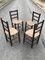 Rustic Chairs with Straw Seats, 1950, Set of 4 4