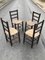 Rustic Chairs with Straw Seats, 1950, Set of 4, Image 4