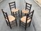 Rustic Chairs with Straw Seats, 1950, Set of 4, Image 3