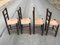 Rustic Chairs with Straw Seats, 1950, Set of 4, Image 8