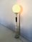 Postmodern White Varnished Metal and Opaline Glass Floor Lamp, Italy, 1970s 2