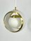 Italian Pendant in Gilded Aluminum and Opaline from Stilux Milano, 1960s 4