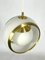 Italian Pendant in Gilded Aluminum and Opaline from Stilux Milano, 1960s 5