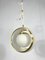 Italian Pendant in Gilded Aluminum and Opaline from Stilux Milano, 1960s 1