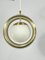 Italian Pendant in Gilded Aluminum and Opaline from Stilux Milano, 1960s 8