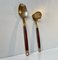 Danish Modern Brass and Teak Cutlery Dinner Set for 12 by Carl Cohr, 1960s, Set of 50 5