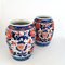 Antique Japanese Hand-Painted Imari Porcelain Vases, Set of 2 1