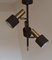 Lámpara de techo vintage con marco de metal marrón, años 80, Imagen 1
