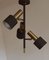 Vintage Ceiling Lamp with Brown Metal Frame, 1980s, Image 3