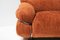 Vintage Sesann Sofas in Orange Fabric by Gianfranco Frattini for Cassina, Set of 2 5