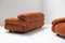 Vintage Sesann Sofas in Orange Fabric by Gianfranco Frattini for Cassina, Set of 2, Image 6