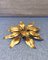 Hollywood Regency style Floral Golden Ceiling or Wall Lamp, 1960s, Image 6