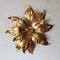 Hollywood Regency style Floral Golden Ceiling or Wall Lamp, 1960s 1