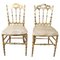 Antique Gilded Wood Chairs from Chiavari, Set of 2 1