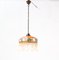 Art Nouveau Patinated Brass Pendant Lamp with Original Hand-Painted Shade, 1900s 1