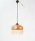 Art Nouveau Patinated Brass Pendant Lamp with Original Hand-Painted Shade, 1900s 3