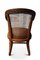Antique Barley Twist Library Armchair with Brown Leather Upholstered Seat, 1800s, Image 3