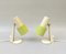 Small Table Lights in Beige & Green Brass, 1960s, Set of 2 1