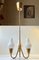 Danish Modern Chandelier in Opaline Glass and Brass by Bent Karlby for Lyfa, 1950s 1