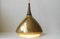 Mid-Century Modern Scandinavian Solid Brass & Rosewood Pendant Lamp, 1950s 2