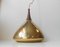 Mid-Century Modern Scandinavian Solid Brass & Rosewood Pendant Lamp, 1950s 1