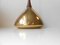 Mid-Century Modern Scandinavian Solid Brass & Rosewood Pendant Lamp, 1950s, Image 4