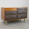 French Vintage Teak and Leatherette Commode, 1960s, Image 1